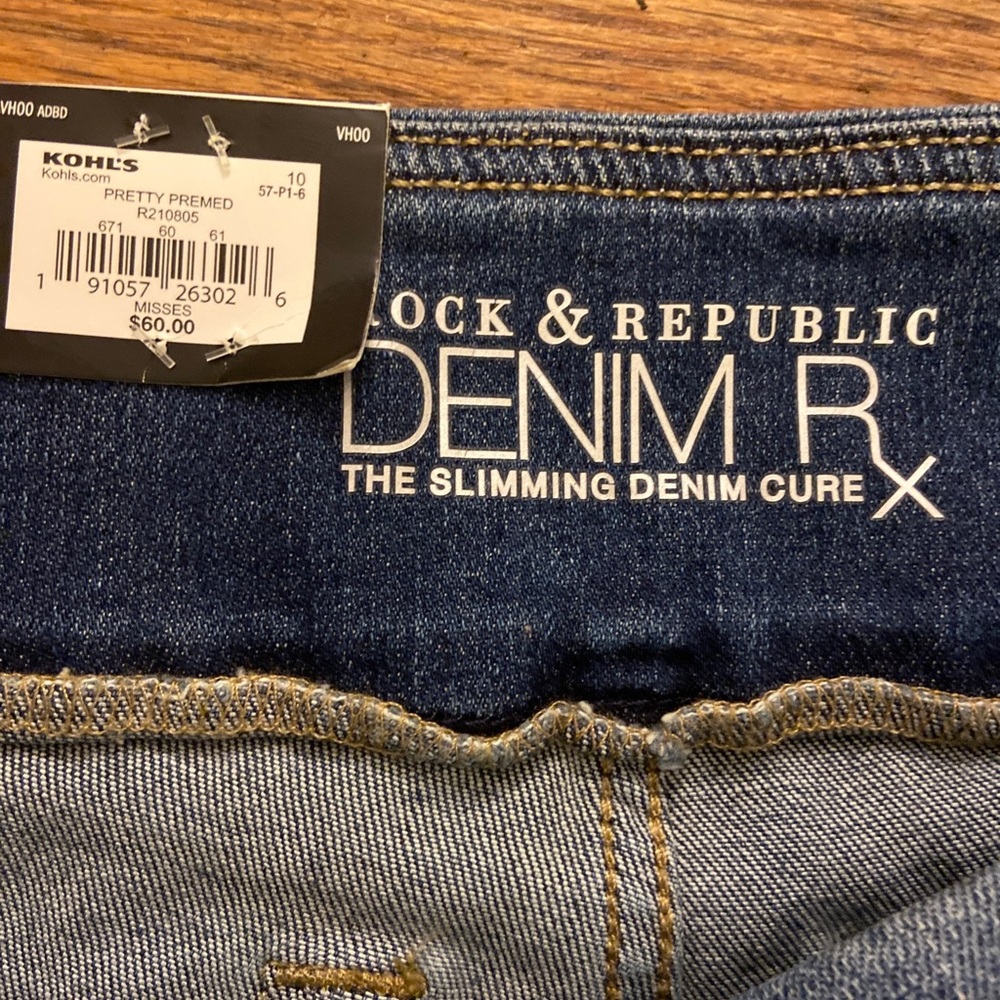 Rock & Republic Denim Rx Women Jeans Size10 Blue The Slimming Denim Fever Crop
